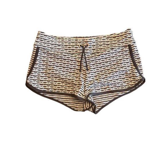 Athleta Blue Abstract Print Drawstring Waist Running Shorts Size Medium - Picture 1 of 7